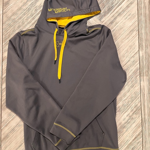 Under Armour Other - Under Armour Men's Charcoal Hoodie with Bright Yellow Details
